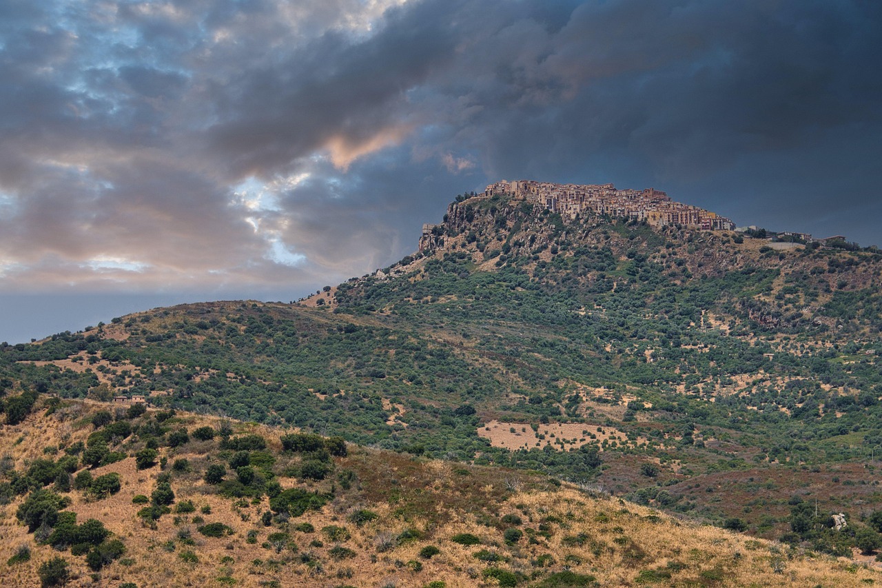 Madonie mountains and hilltop village