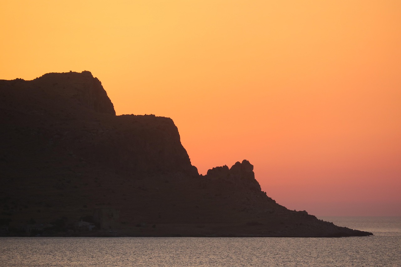Sunset along the Sicilian coast