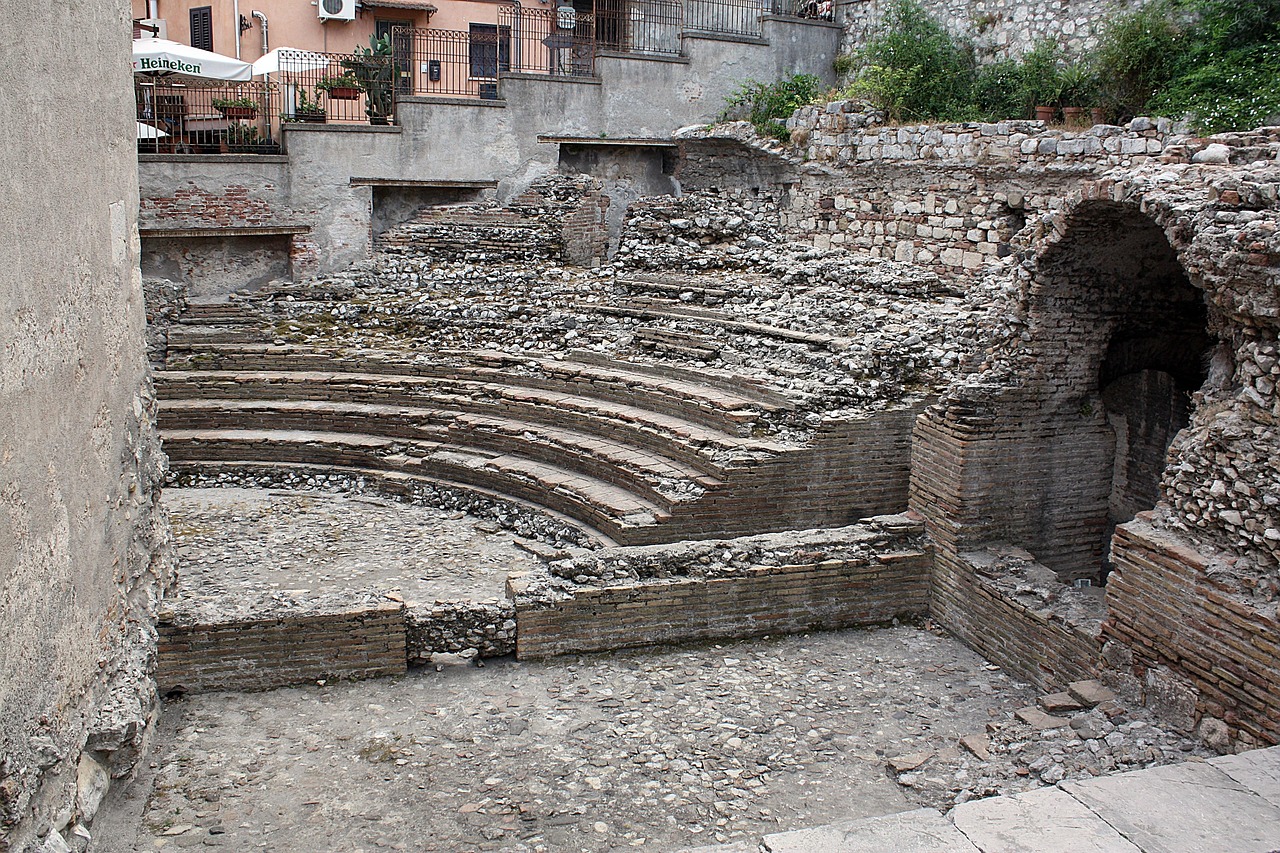 Taormina Greek theatre with Etna view
