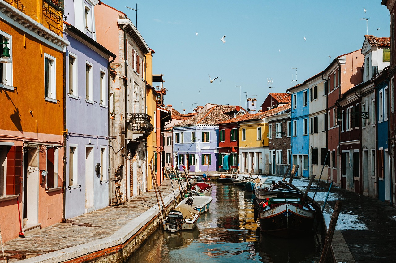 Colorful houses in Burano island Venice