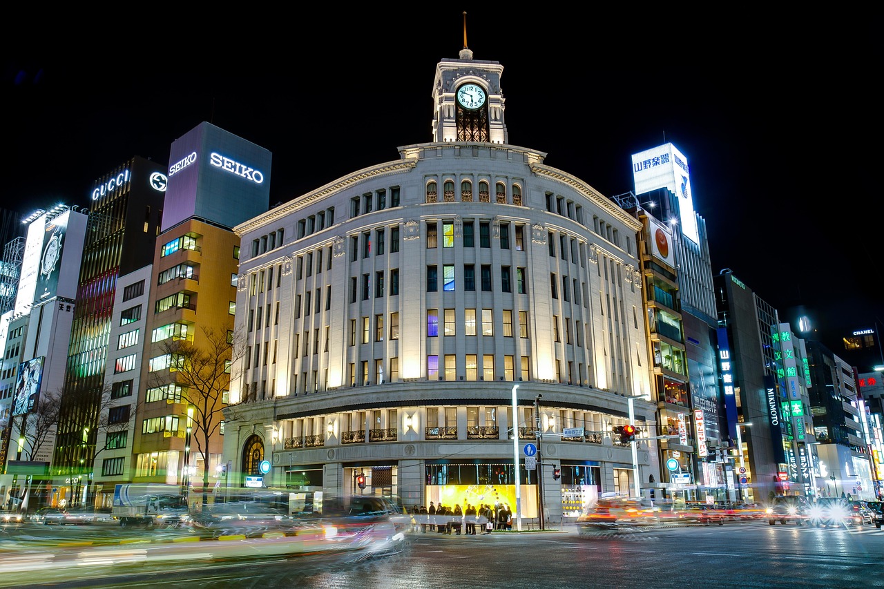 Ginza shopping street in Tokyo