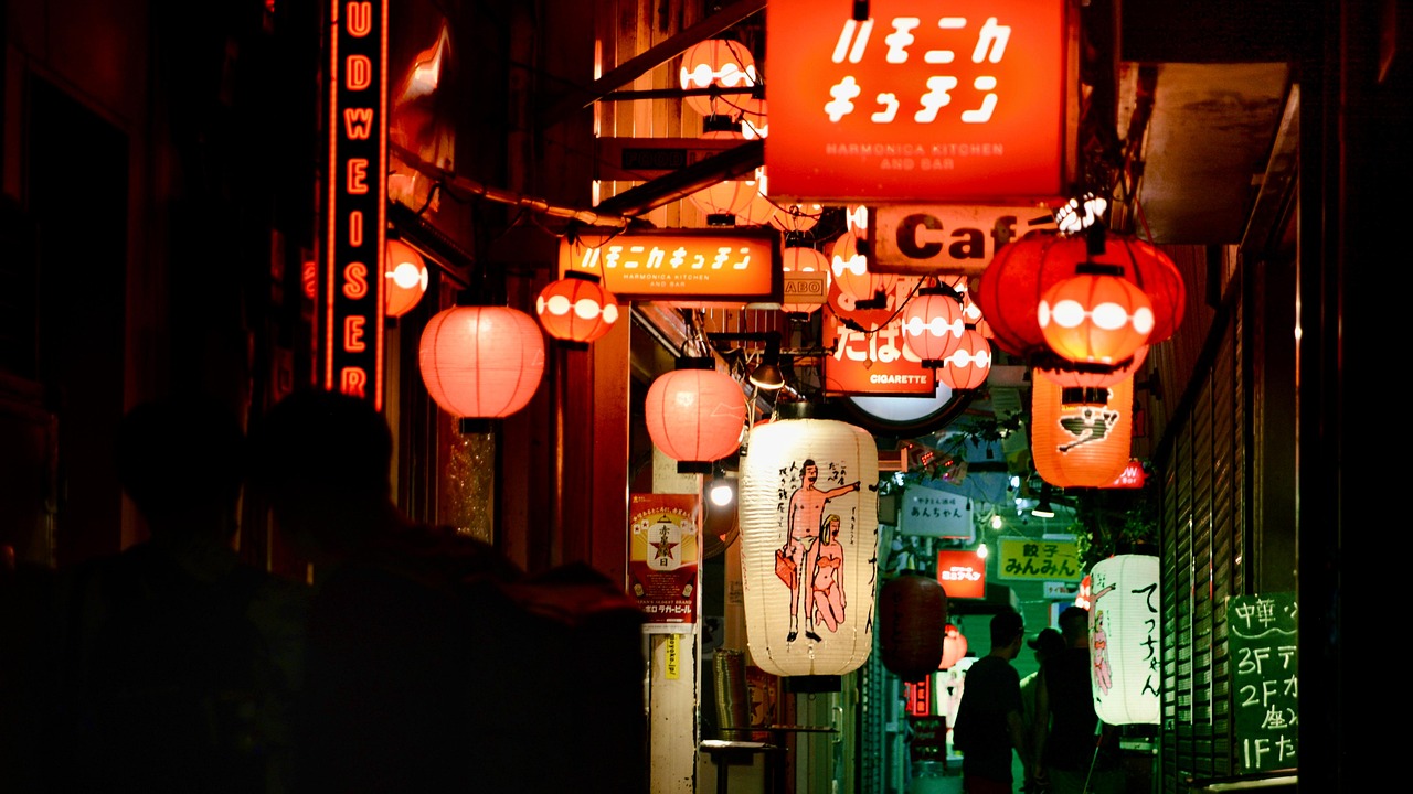 Tokyo izakaya street at night