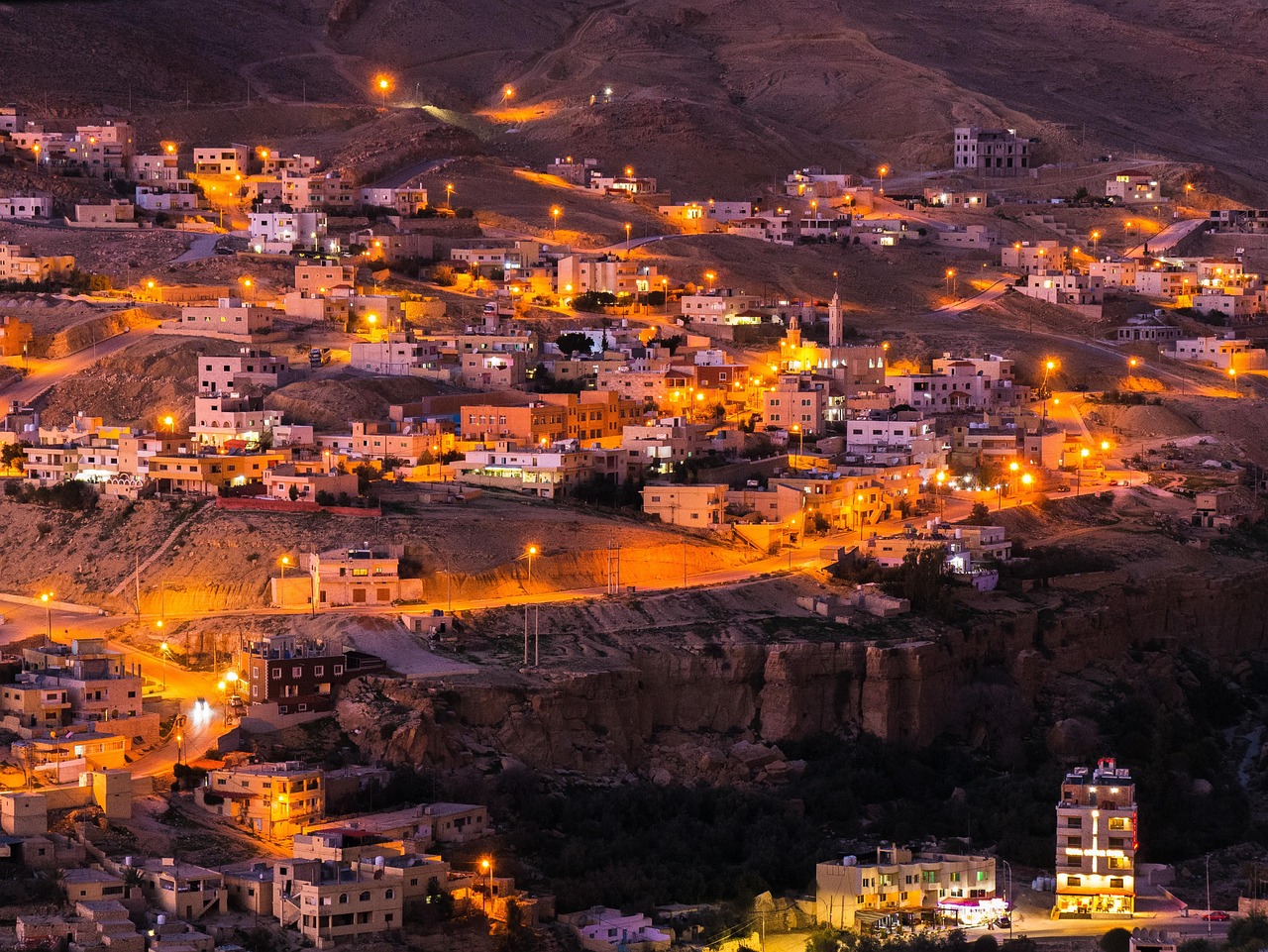 View of Wadi Musa town near Petra