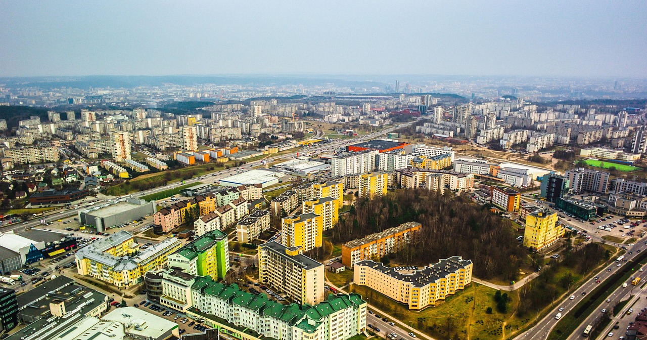 Vilnius modern skyline with skyscrapers