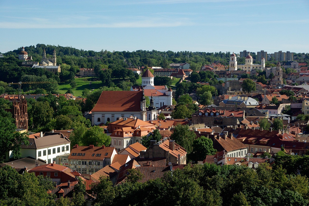 Vilnius Old Town aerial view