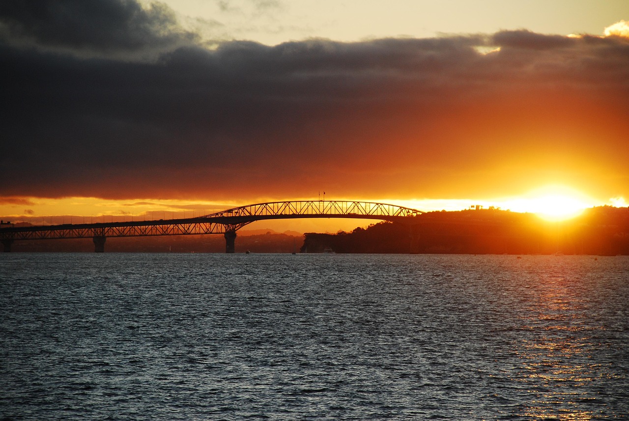 Auckland Harbour Bridge and Westhaven Marina