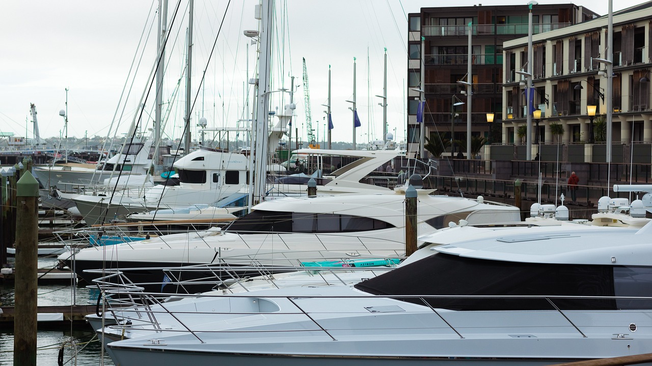Auckland Viaduct Harbour waterfront and architecture