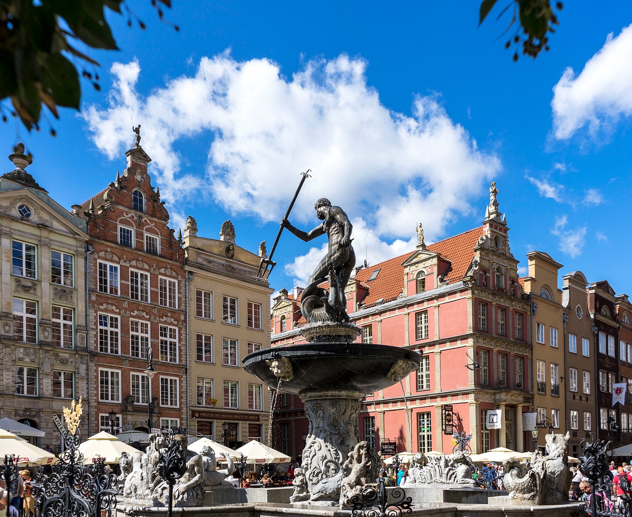 Gdansk Long Market and colorful houses