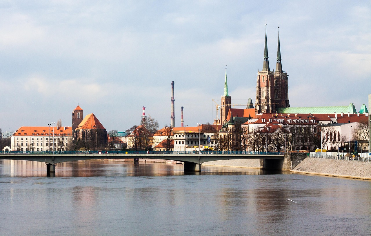 Wroclaw bridges over the Oder river