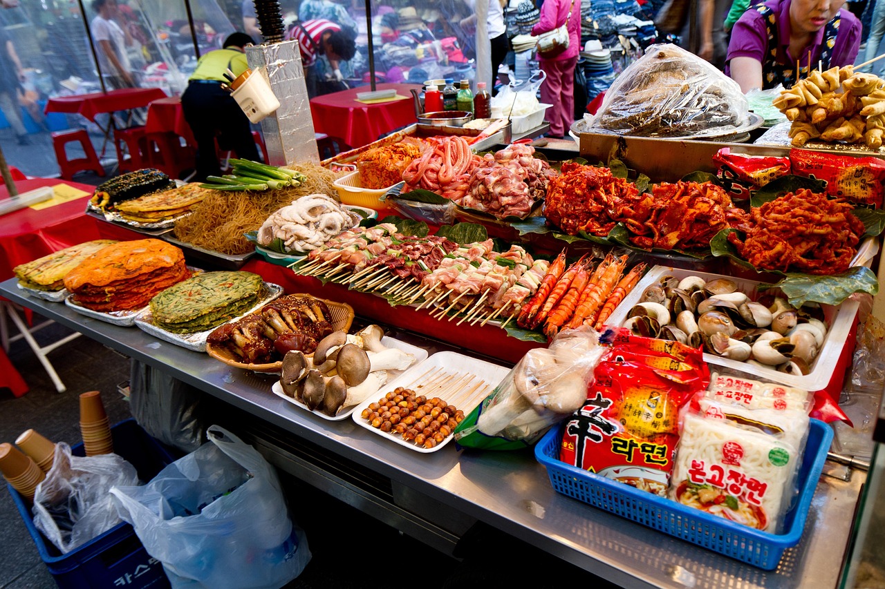 Namdaemun Market stalls in Seoul