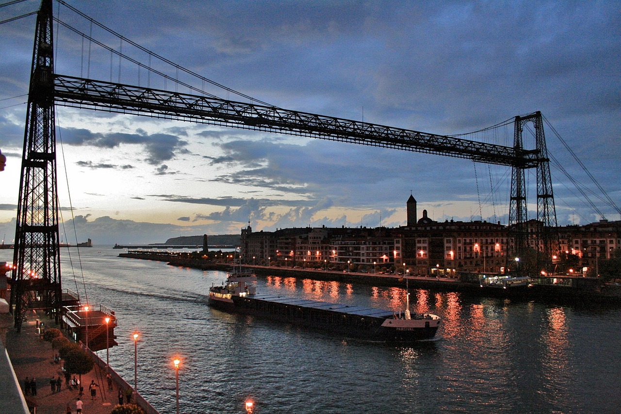 Vizcaya Bridge between Getxo and Portugalete near Bilbao