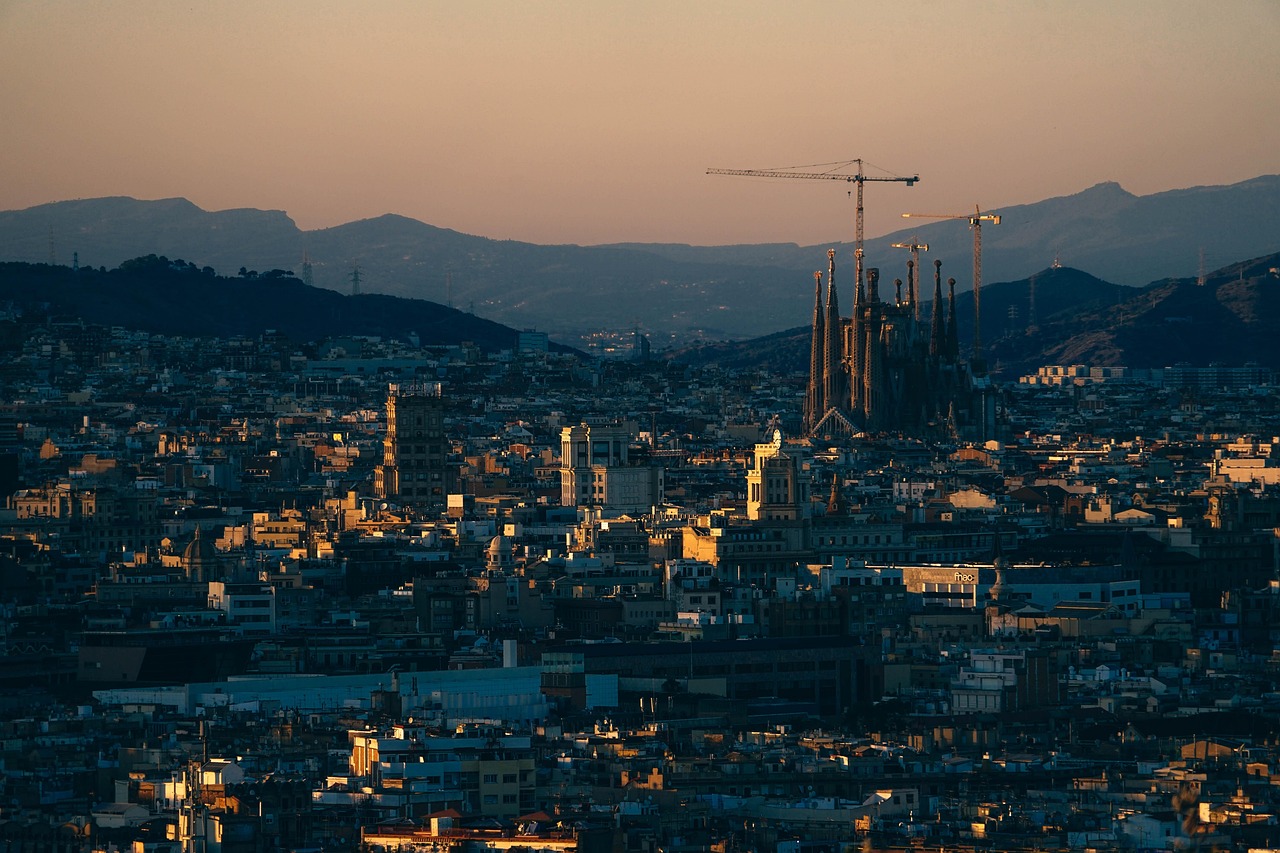 Barcelona skyline and Sagrada Família