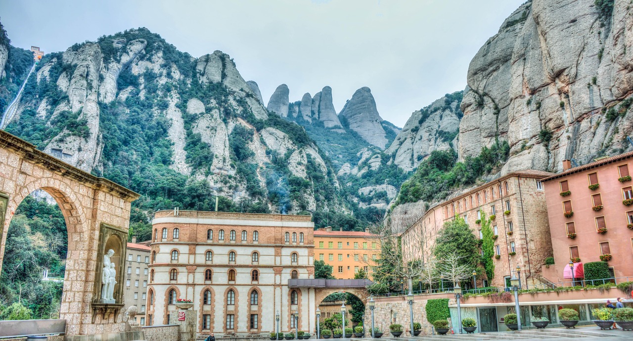 Montserrat serrated mountain and monastery