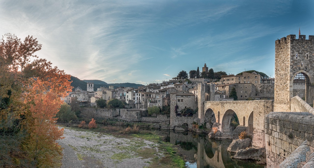 Besalú medieval bridge near Girona