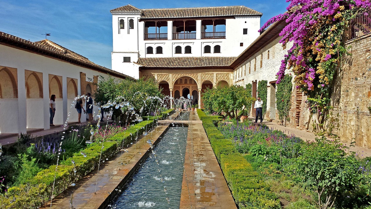 Generalife gardens in Granada Spain
