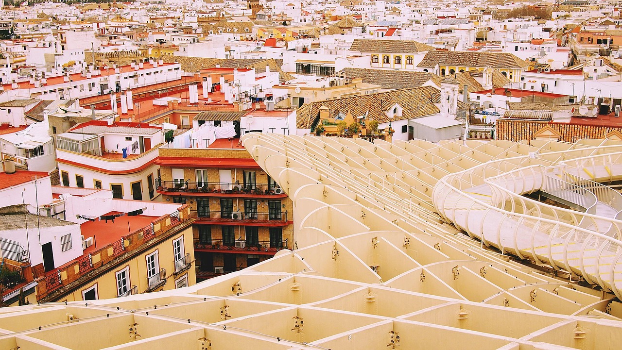 Metropol Parasol wooden structure in Seville