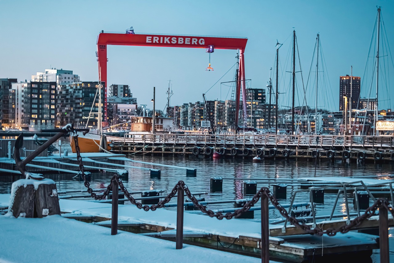 Historic harbor crane at Eriksberg in Gothenburg