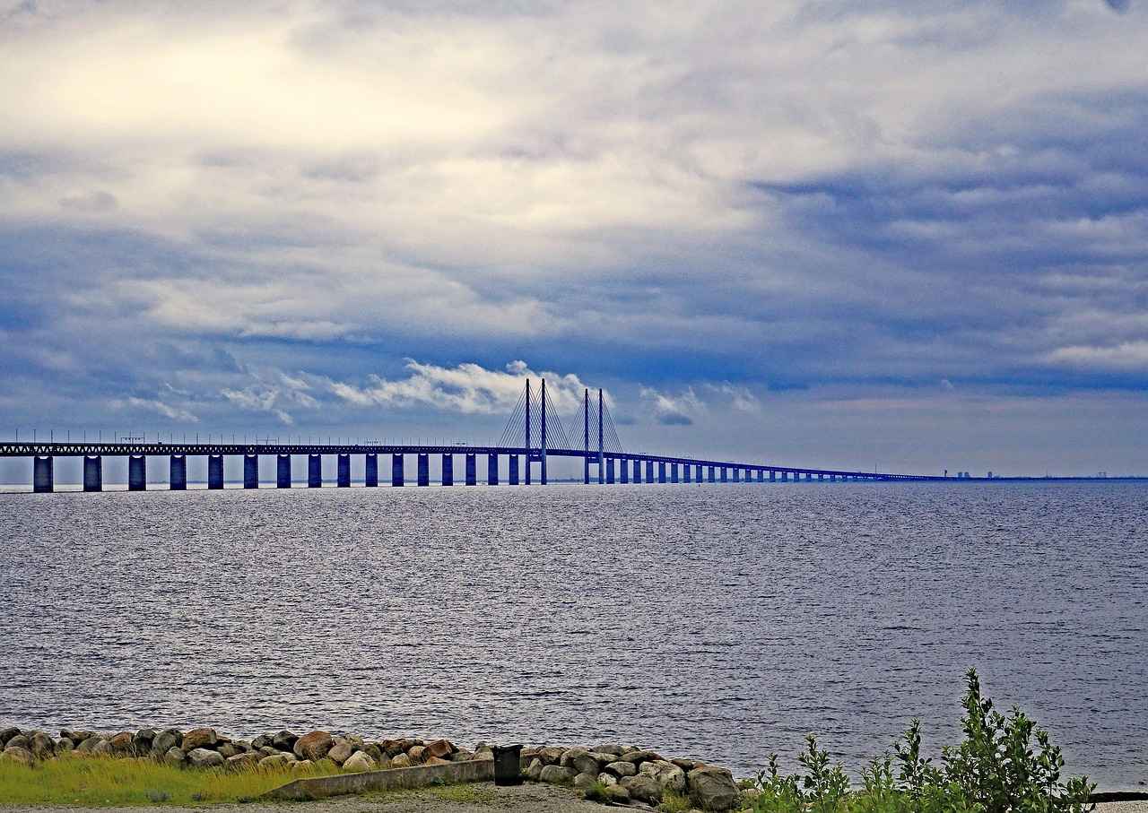 Oresund Bridge connecting Malmo and Copenhagen