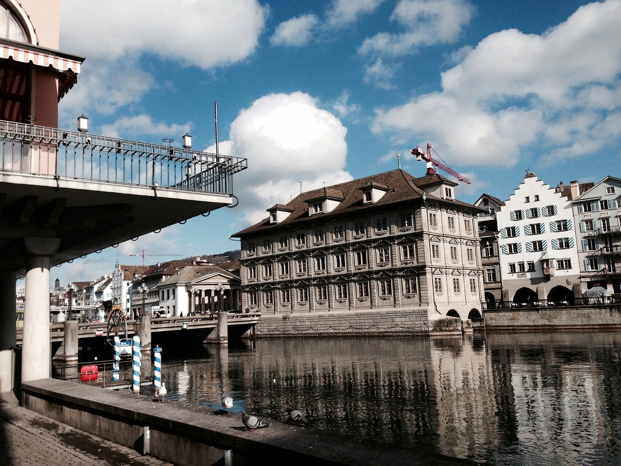 Lindenhof hill overlooking Zurich Old Town