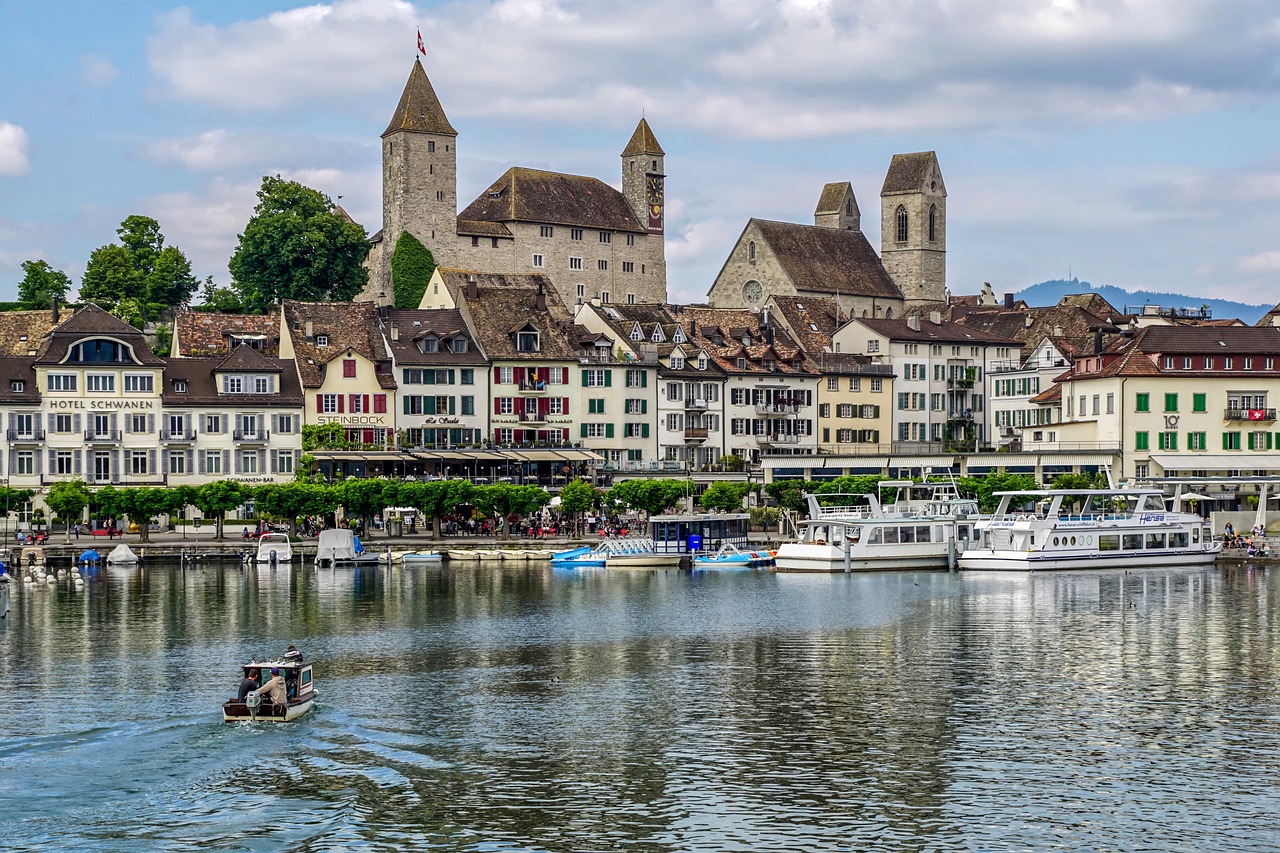 Rapperswil castle overlooking Lake Zurich