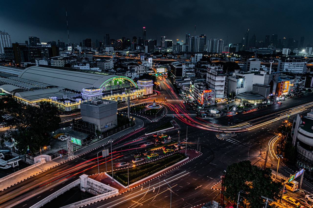Bangkok nightlife skyline