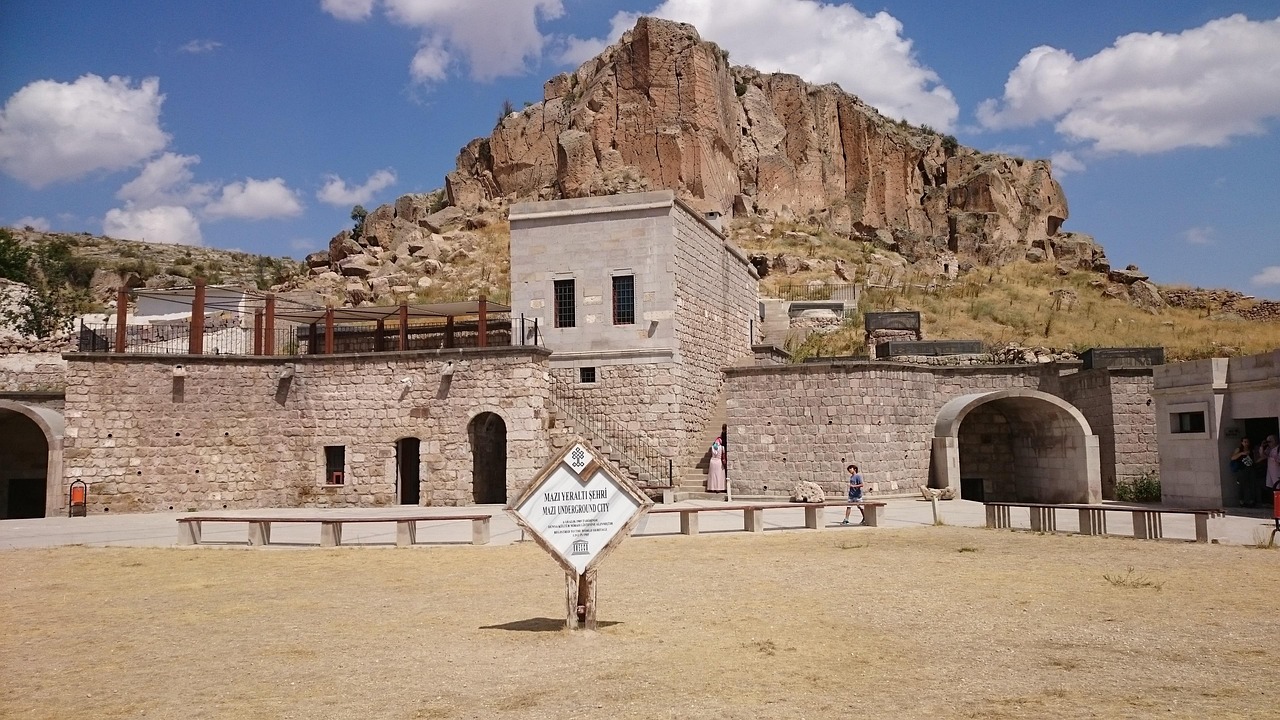 Entrance to underground city in Cappadocia