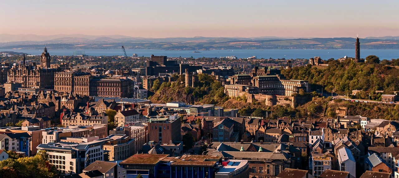 Arthur's Seat at sunset overlooking Edinburgh