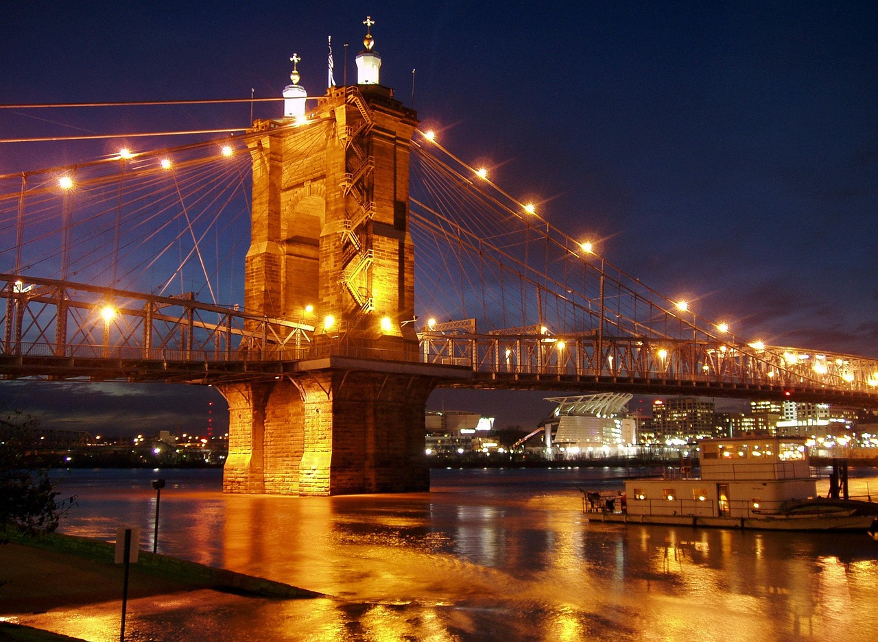 Roebling Suspension Bridge in Cincinnati