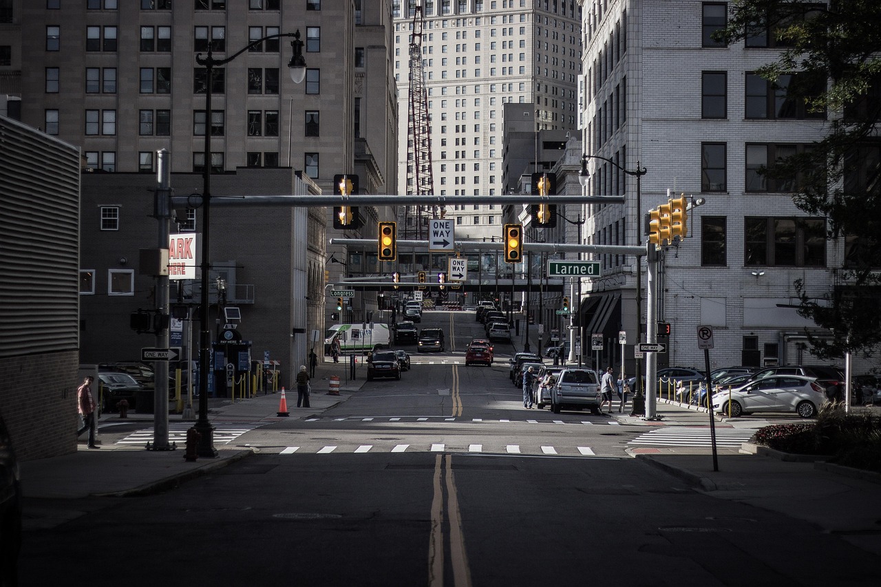 Downtown Detroit street scene
