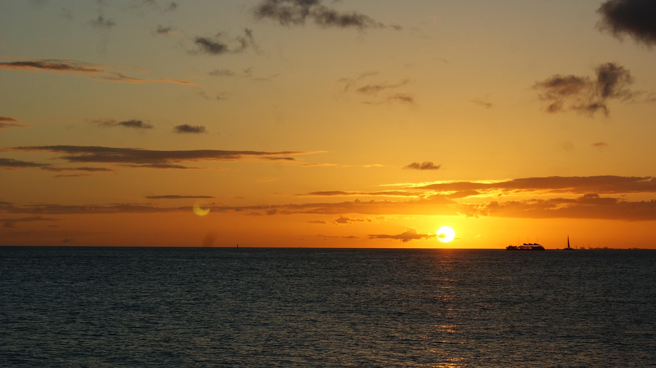 Sunset at Waikiki Beach in Honolulu