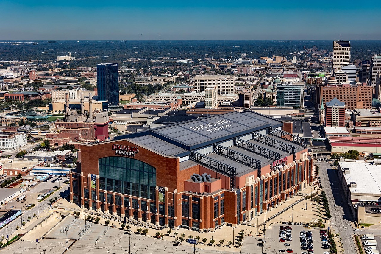 Lucas Oil Stadium exterior in Indianapolis