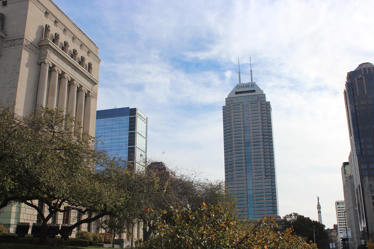 Monument Circle and Soldiers and Sailors Monument in Indianapolis