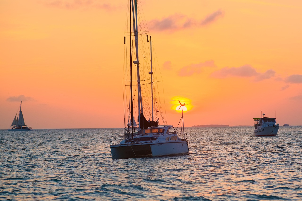 Schooner sailing at sunset off Key West