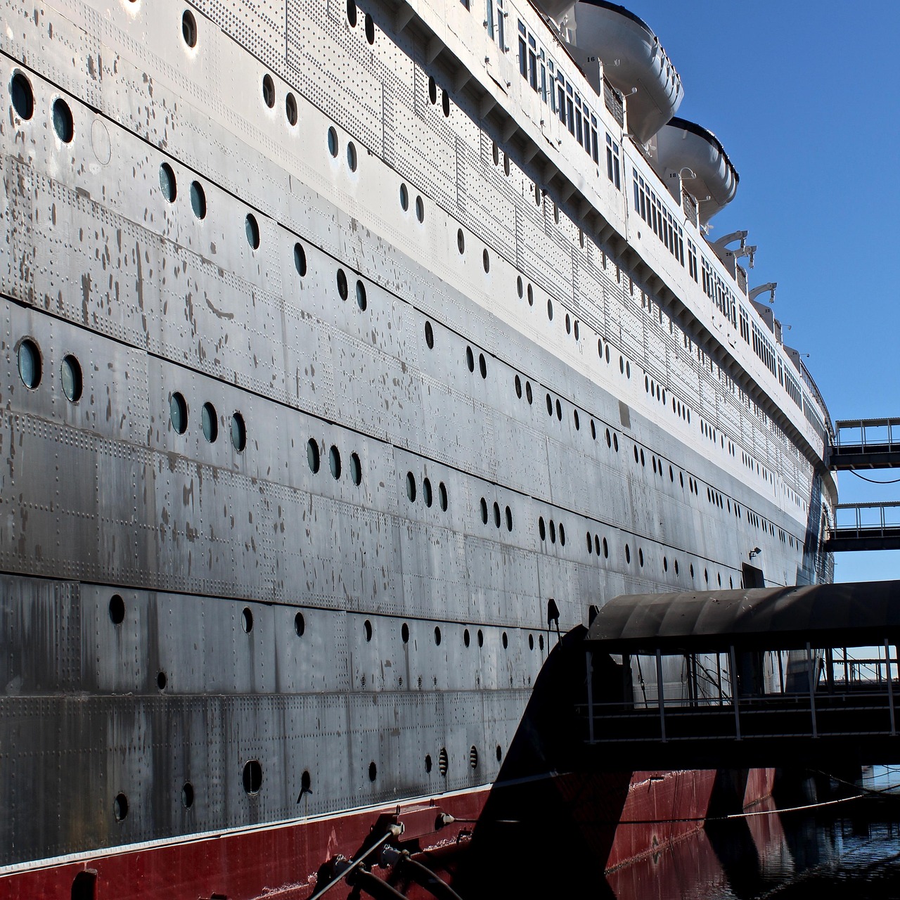 Queen Mary ocean liner docked in Long Beach