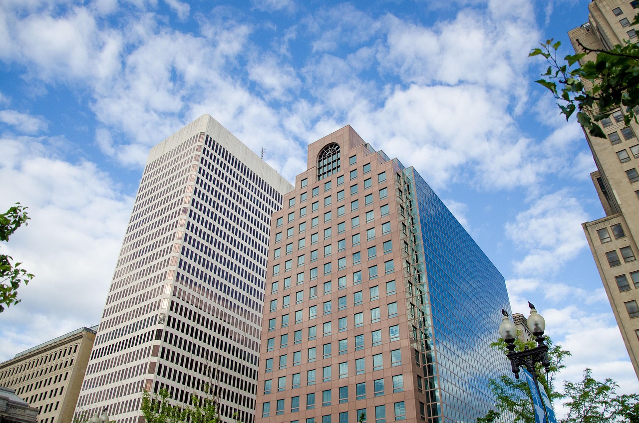 Downtown Providence architecture and riverwalk