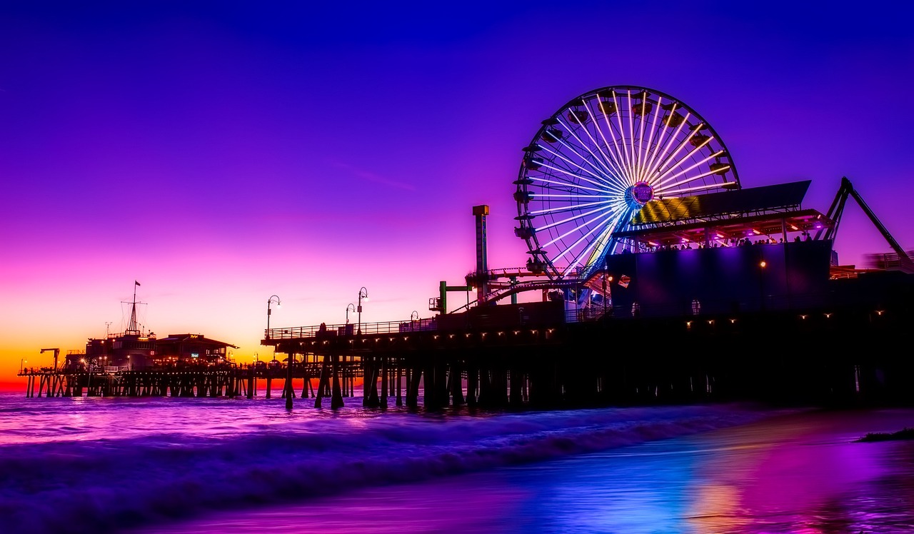 Santa Monica Pier at sunset