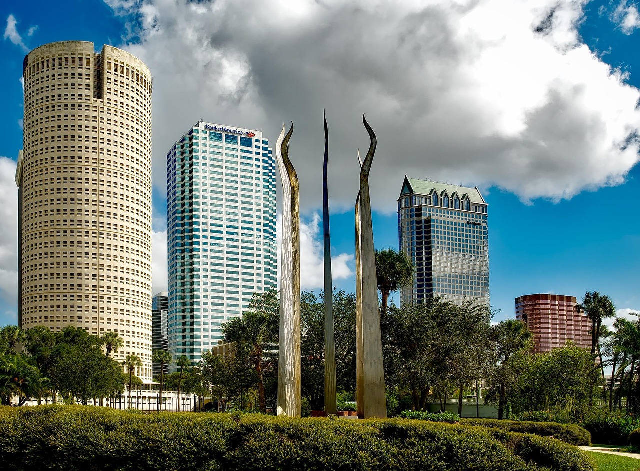 Downtown Tampa skyline and Riverwalk
