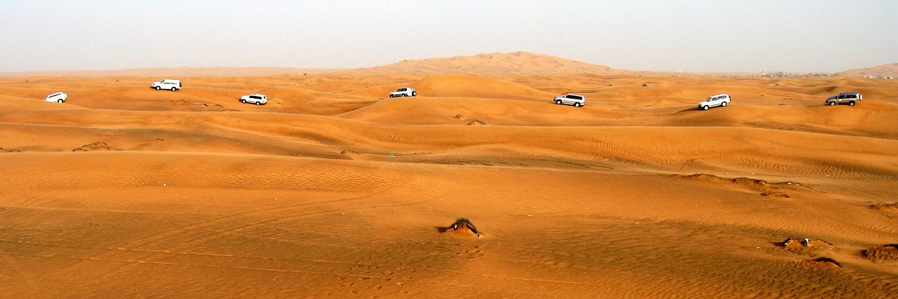 Dubai desert safari dunes at sunset