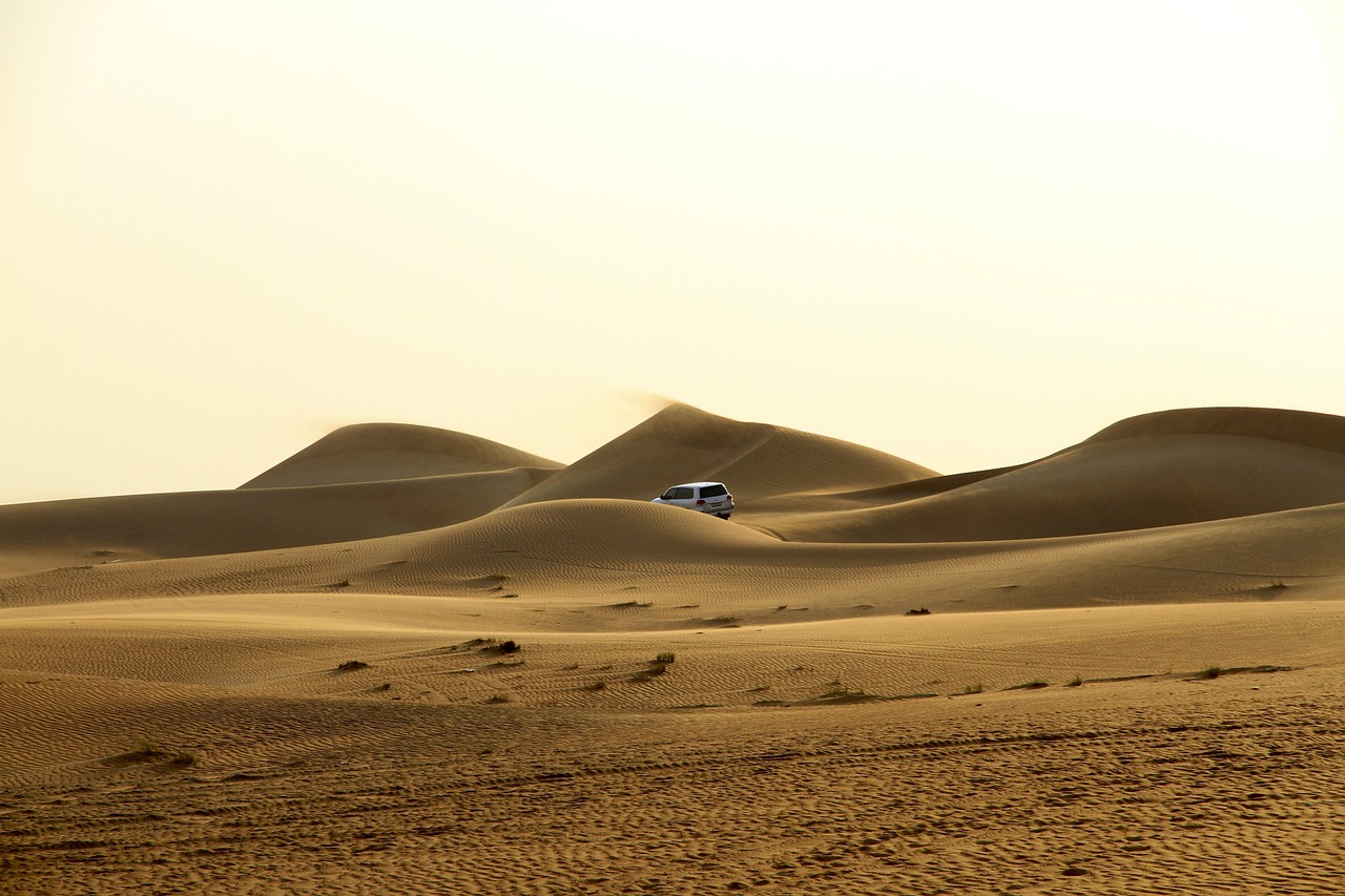 Dubai beach in winter with people enjoying mild weather