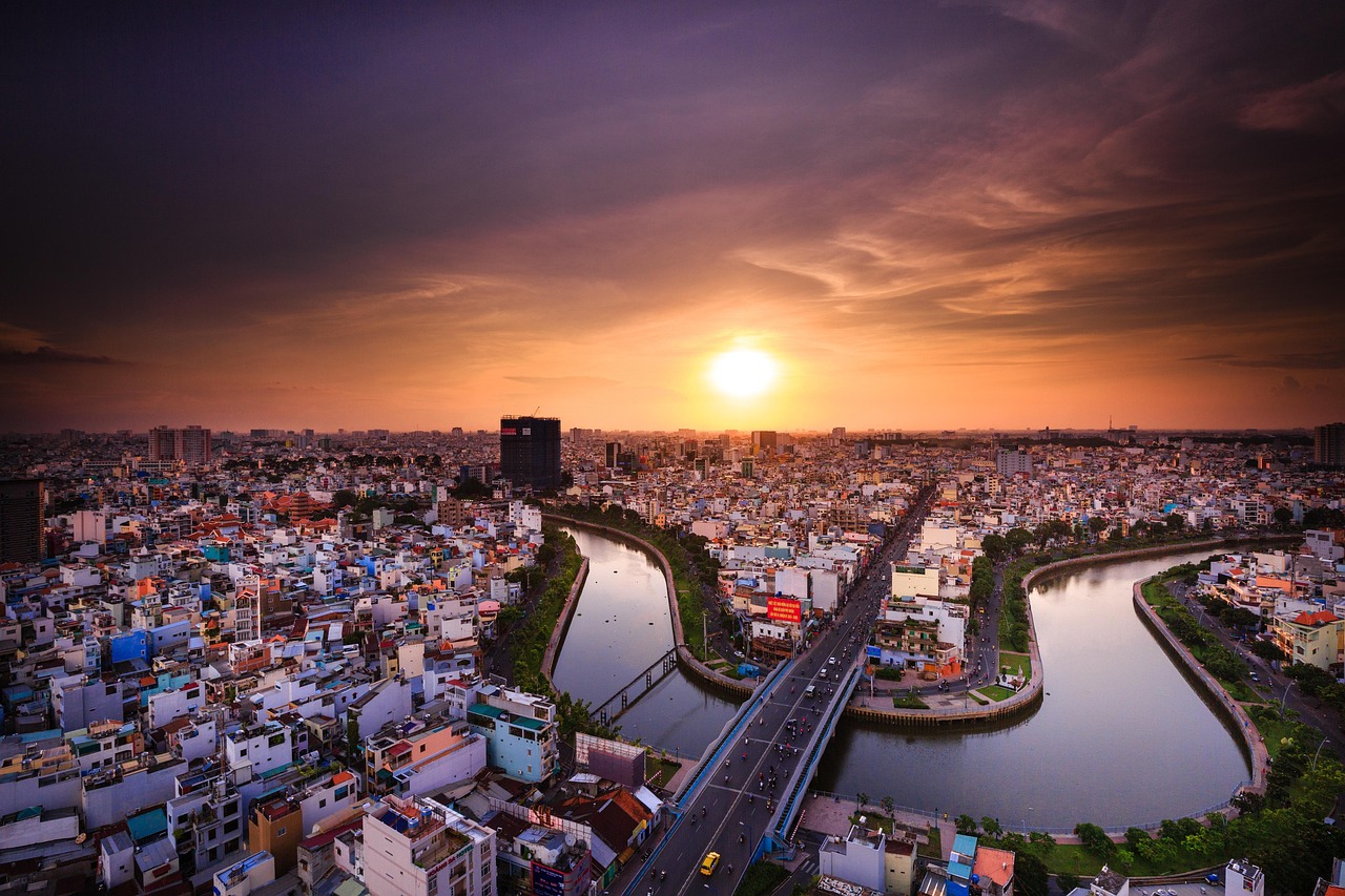Modern architecture and skyline in Ho Chi Minh City